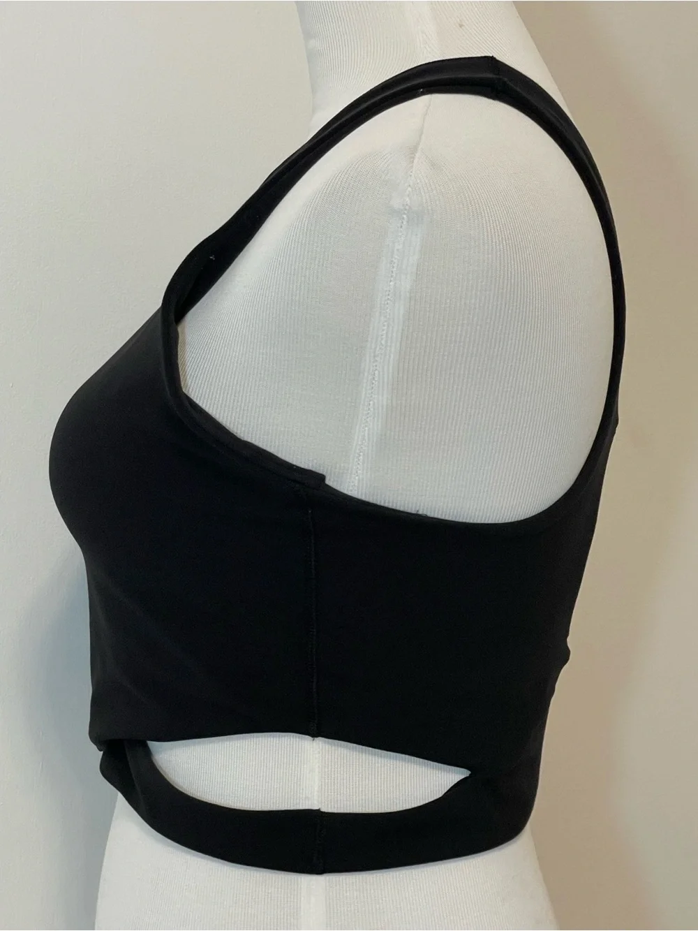 Athleta Black High-Neck Cut-Out Wrap Crop Tank Top Medium